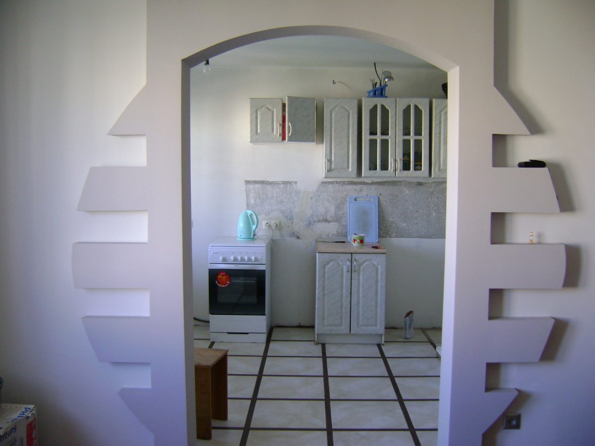 Арка с полками из гипсокартона