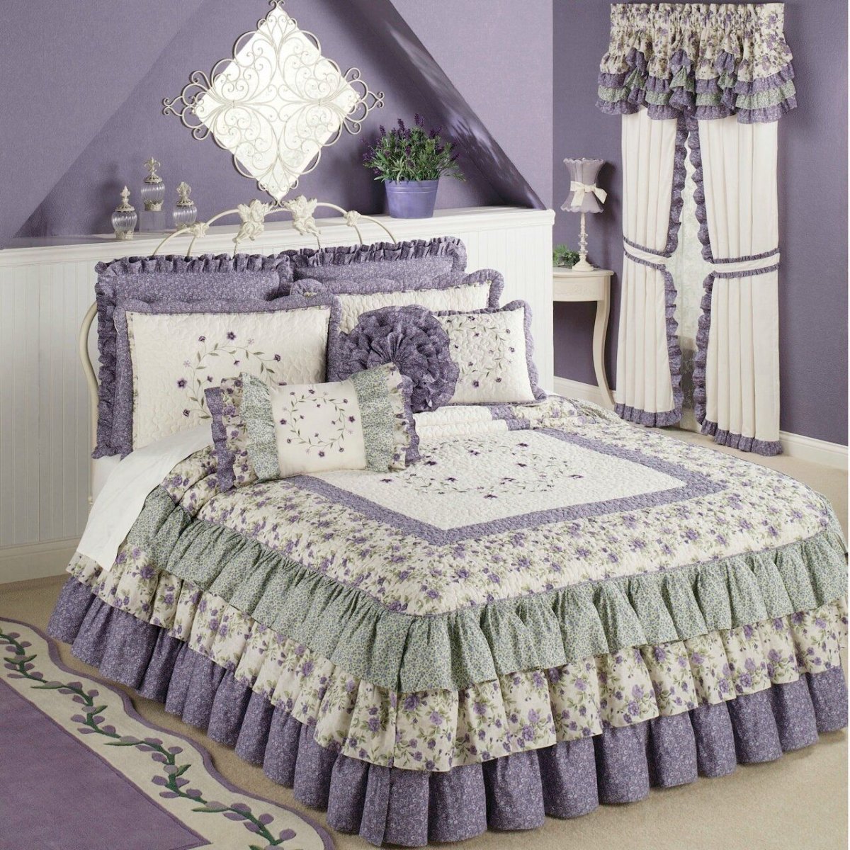 Покрывало на кровать в спальню в стиле Прованс