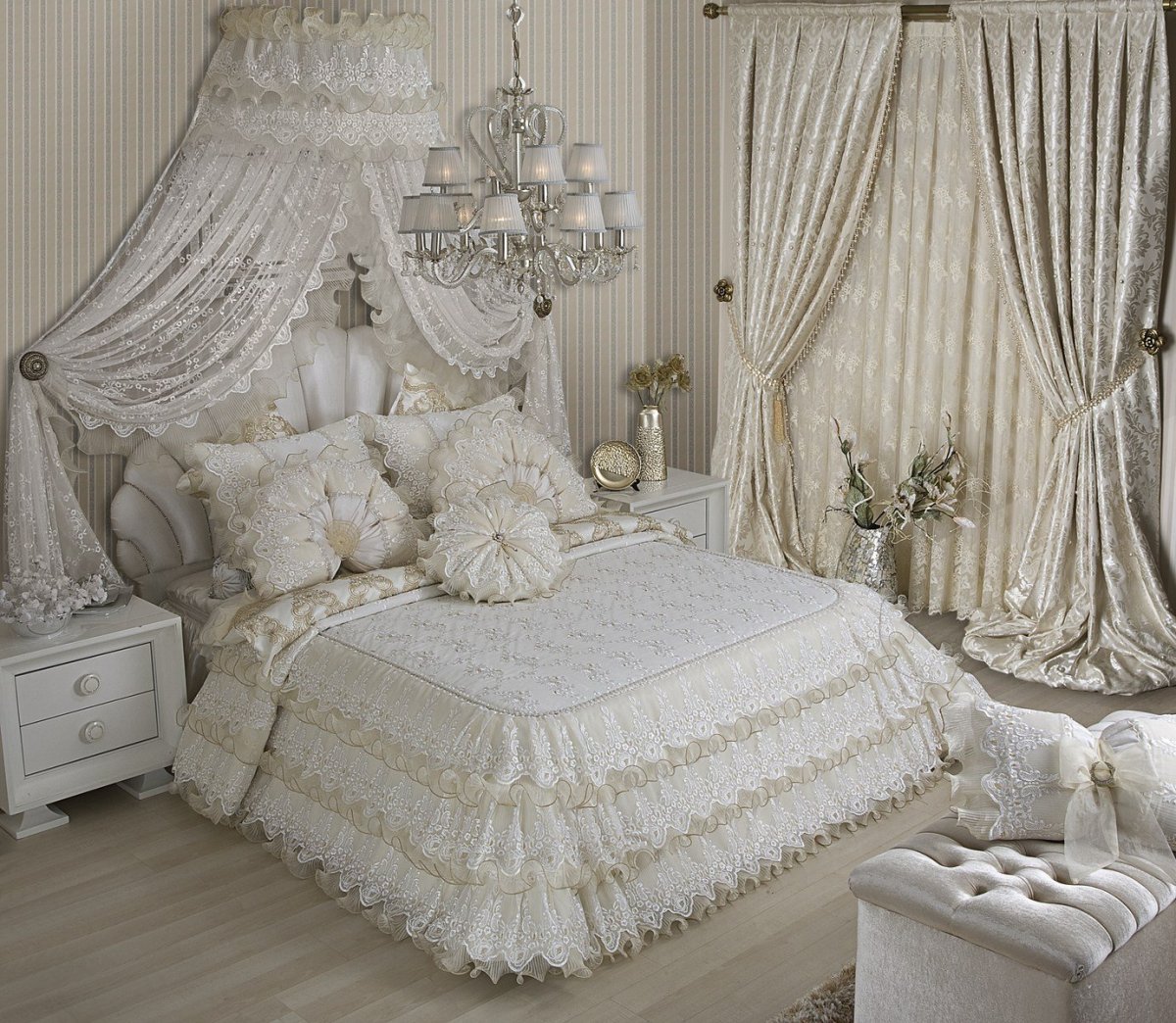 Покрывало шебби Шик в интерьере