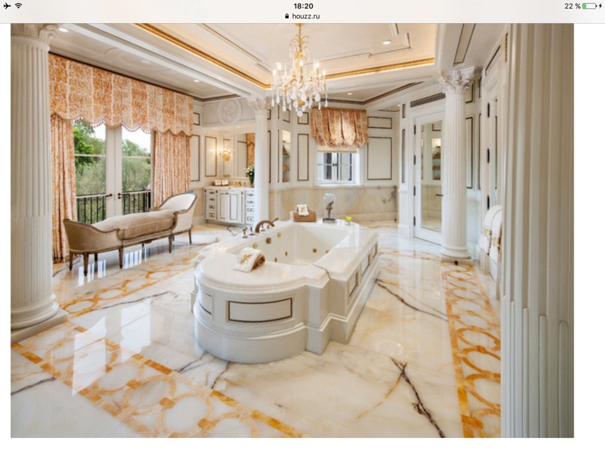 Интерьер ванной комнаты в стиле рококо