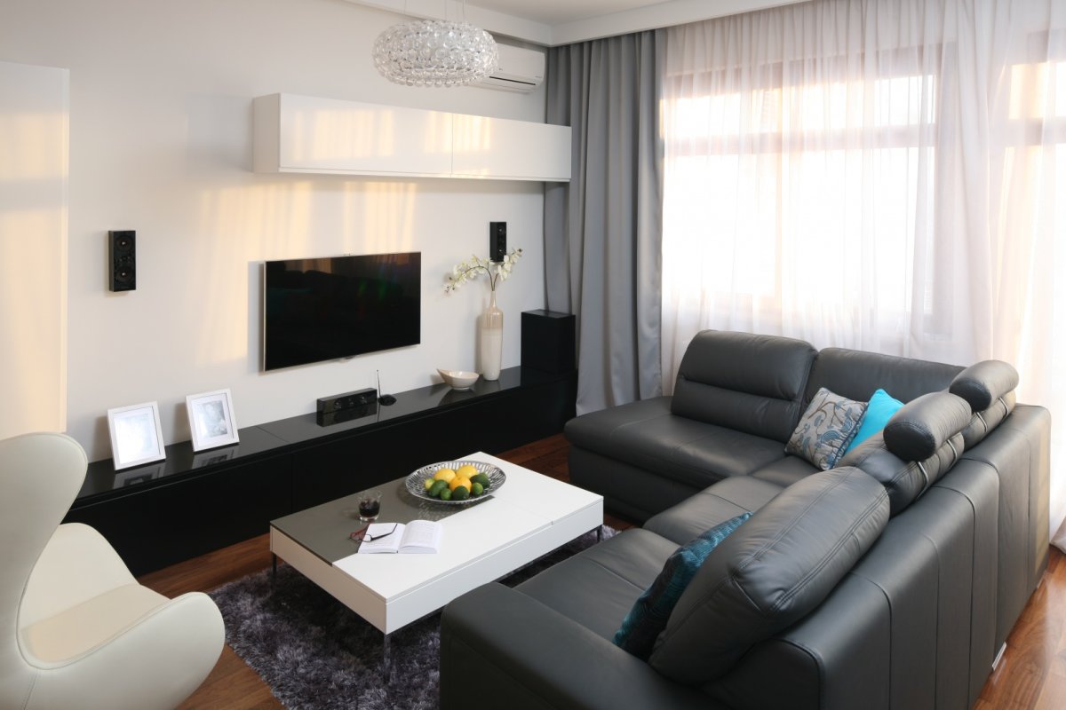 Гостиная с угловым диваном