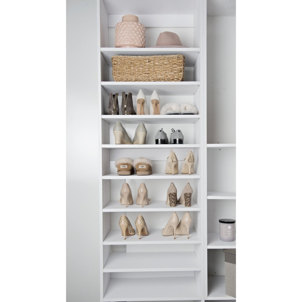 Shoe Shelves White Modular Closet
