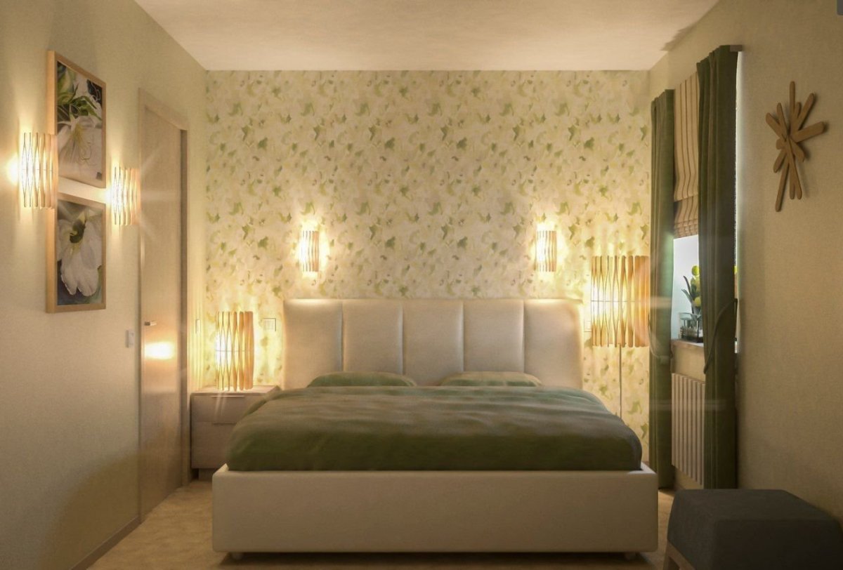 Настенные светильники в маленькую спальню