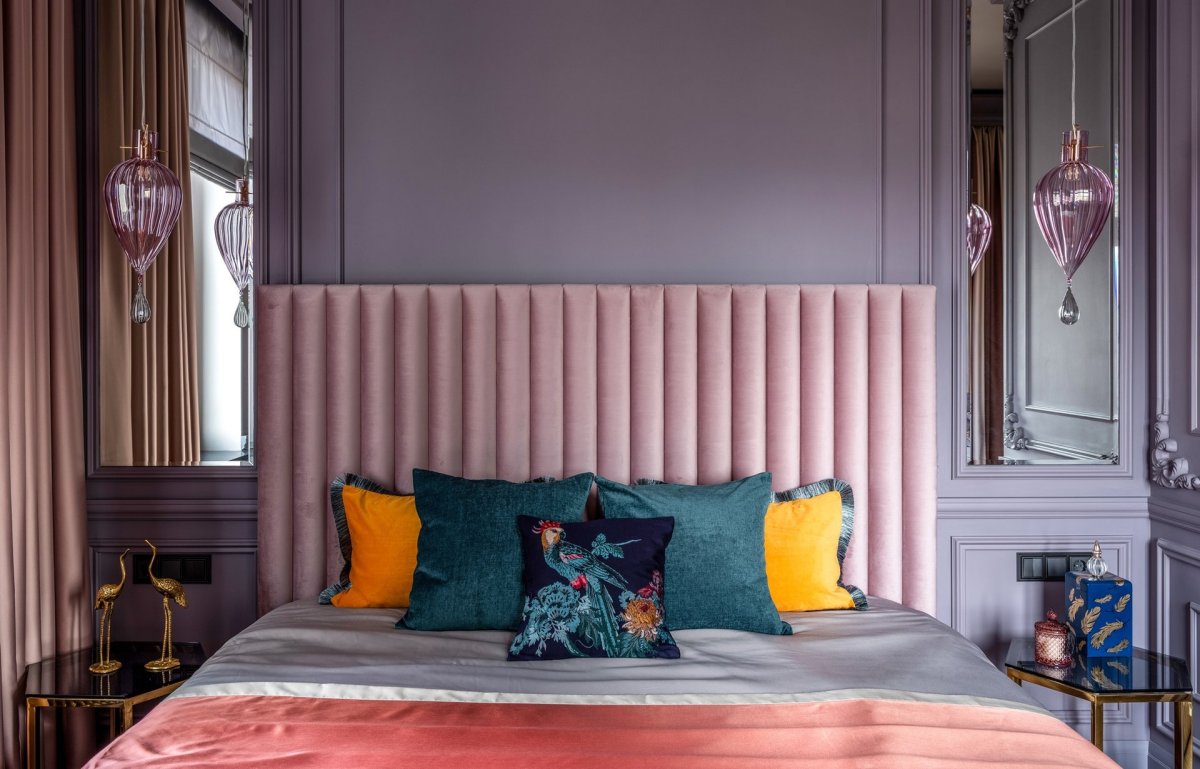 Черничный пудровый в интерьере