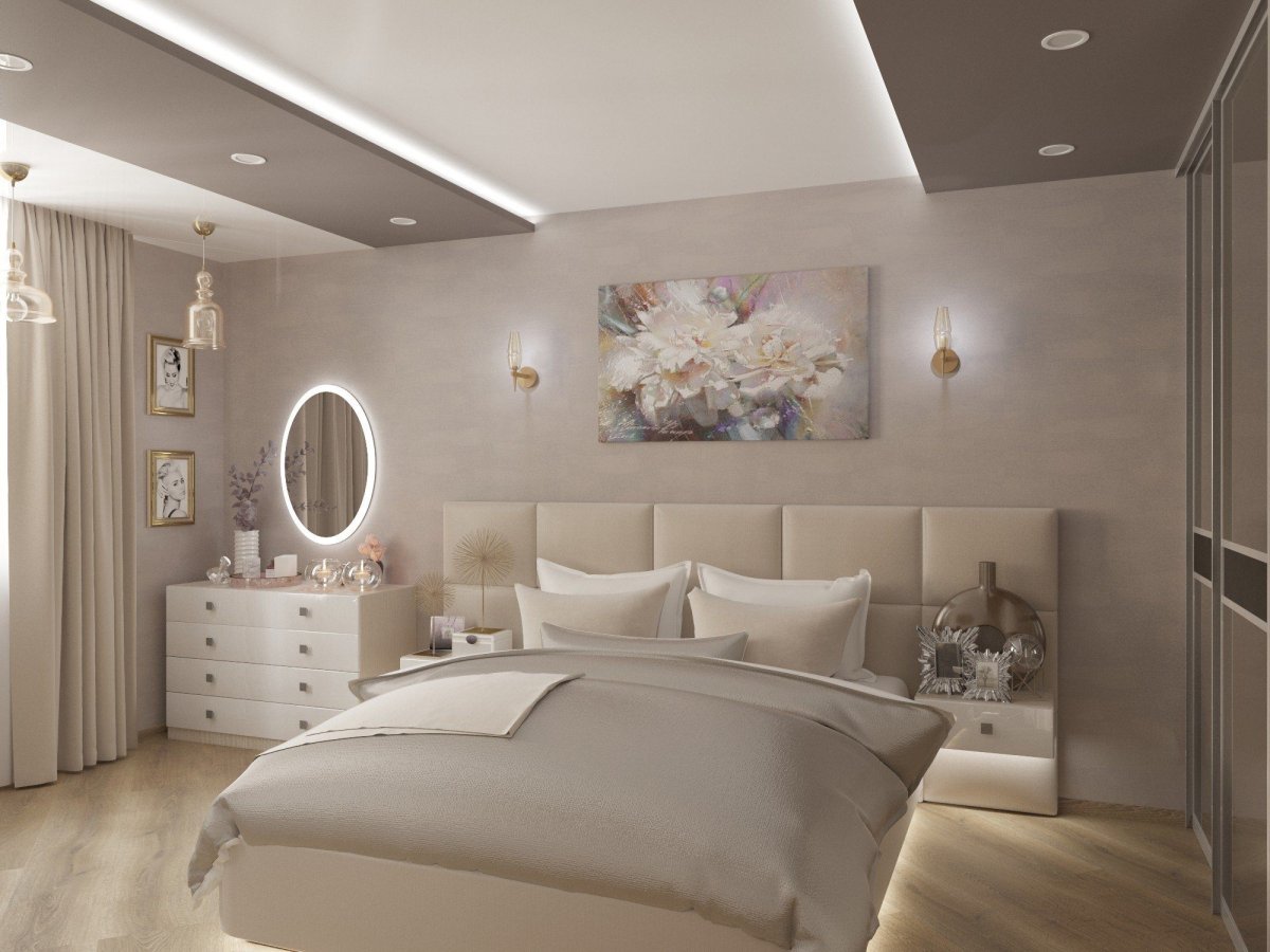 Спальня дизайн интерьера в современном стиле