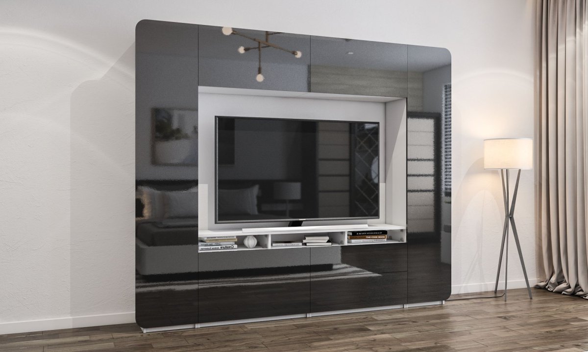 Стенка Нео Купертино белый глянец