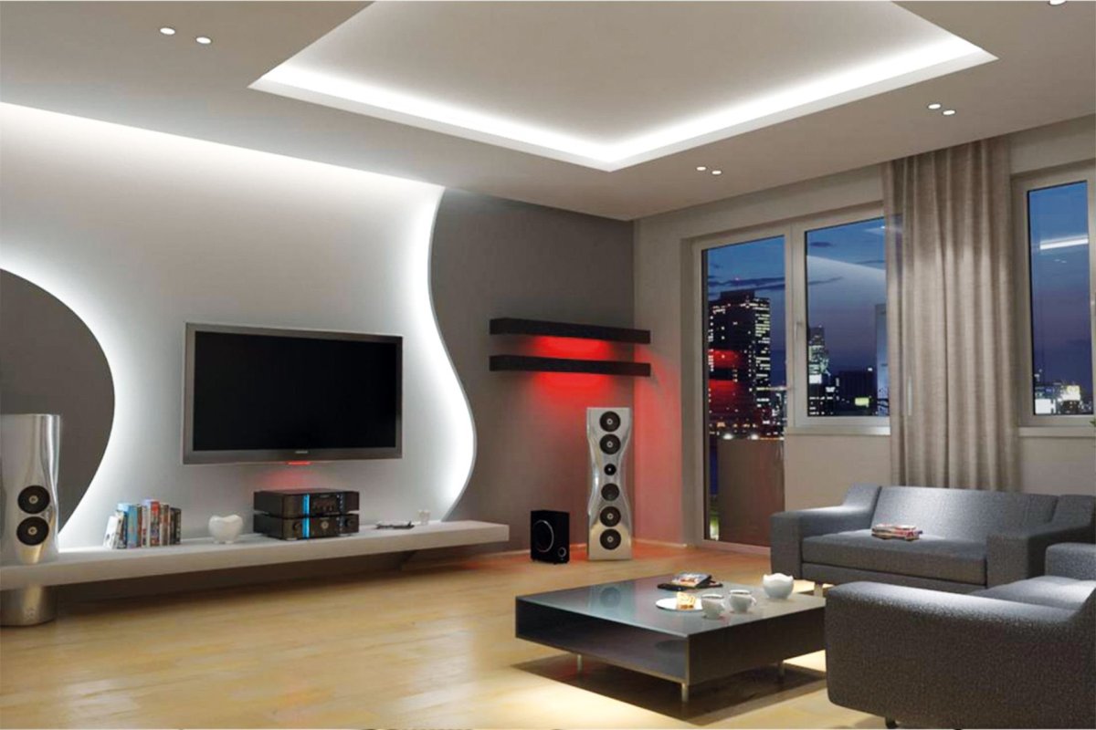 Ниша под телевизор с подсветкой