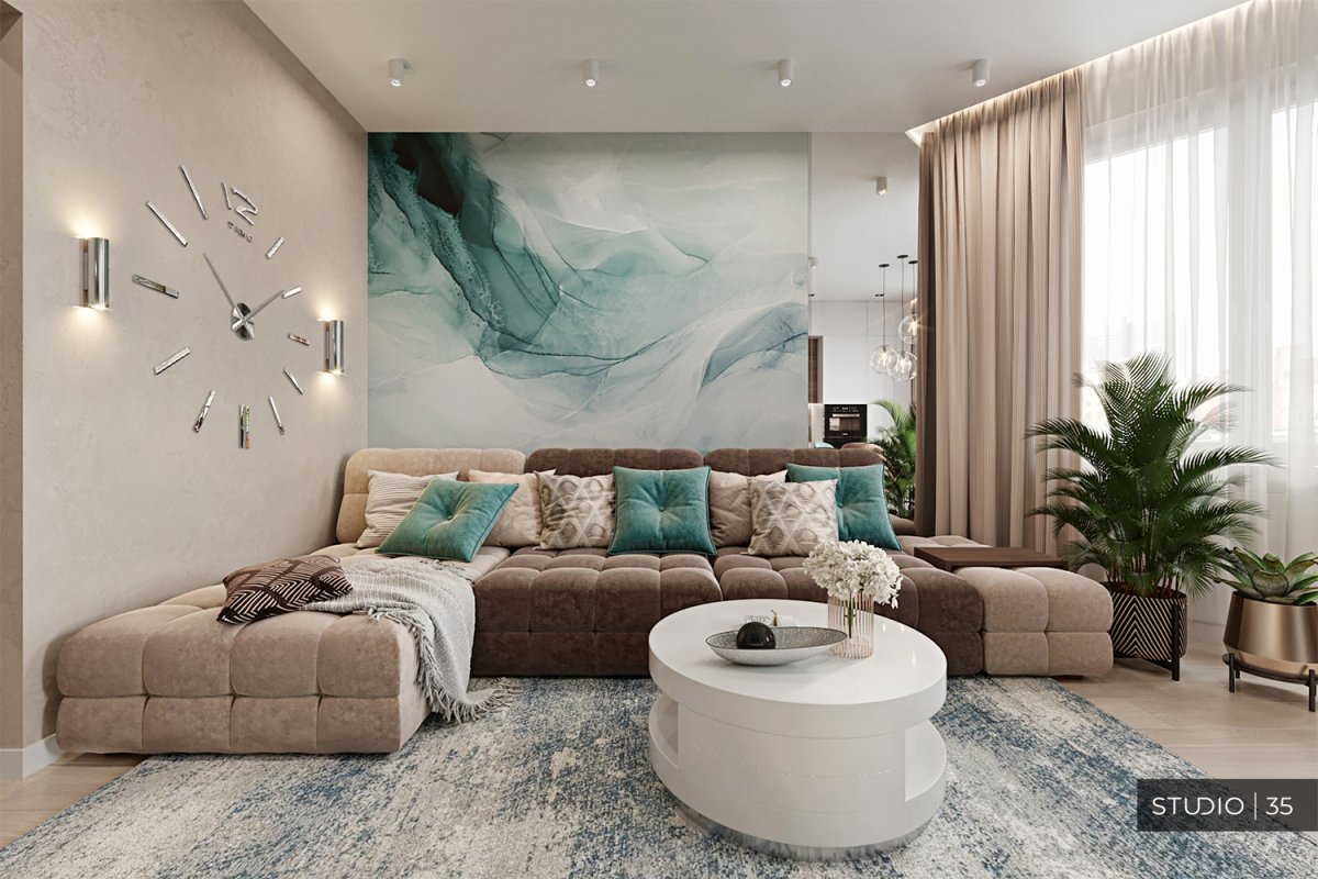 Моон 160 в интерьере гостиной