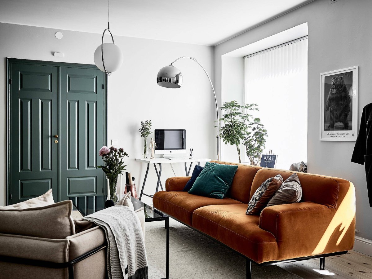 Зеленый цвет в скандинавском интерьере