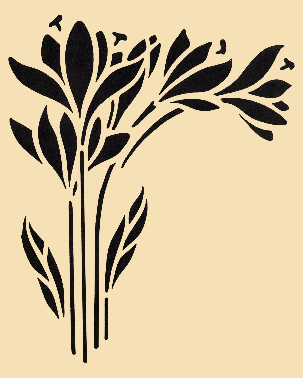 Растительные трафареты для декора стен