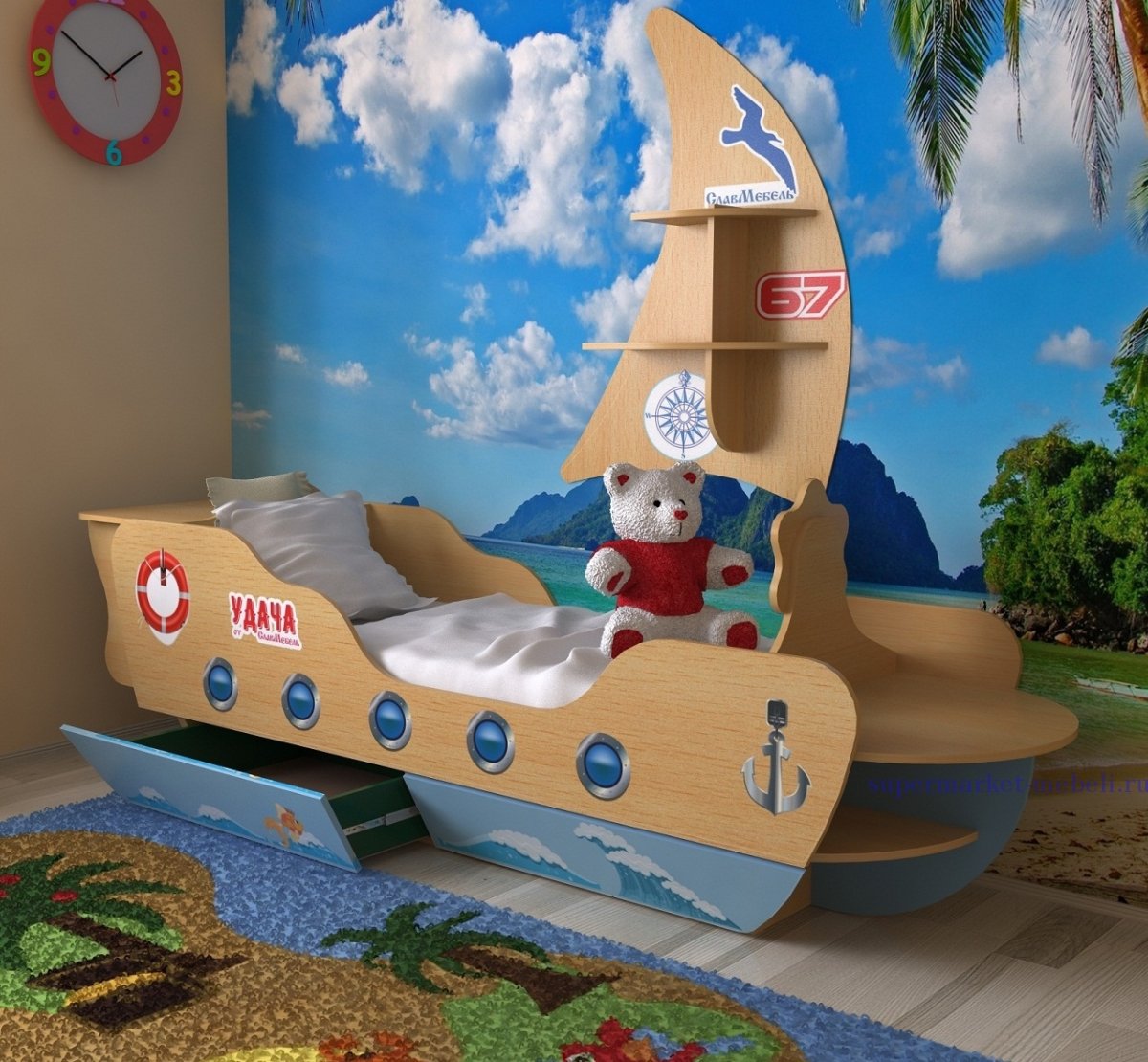 Кровать самолет СЛАВМЕБЕЛЬ