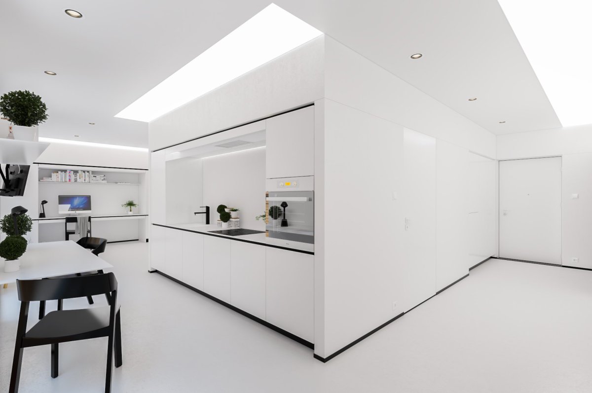 Белый интерьер квартиры Минимализм