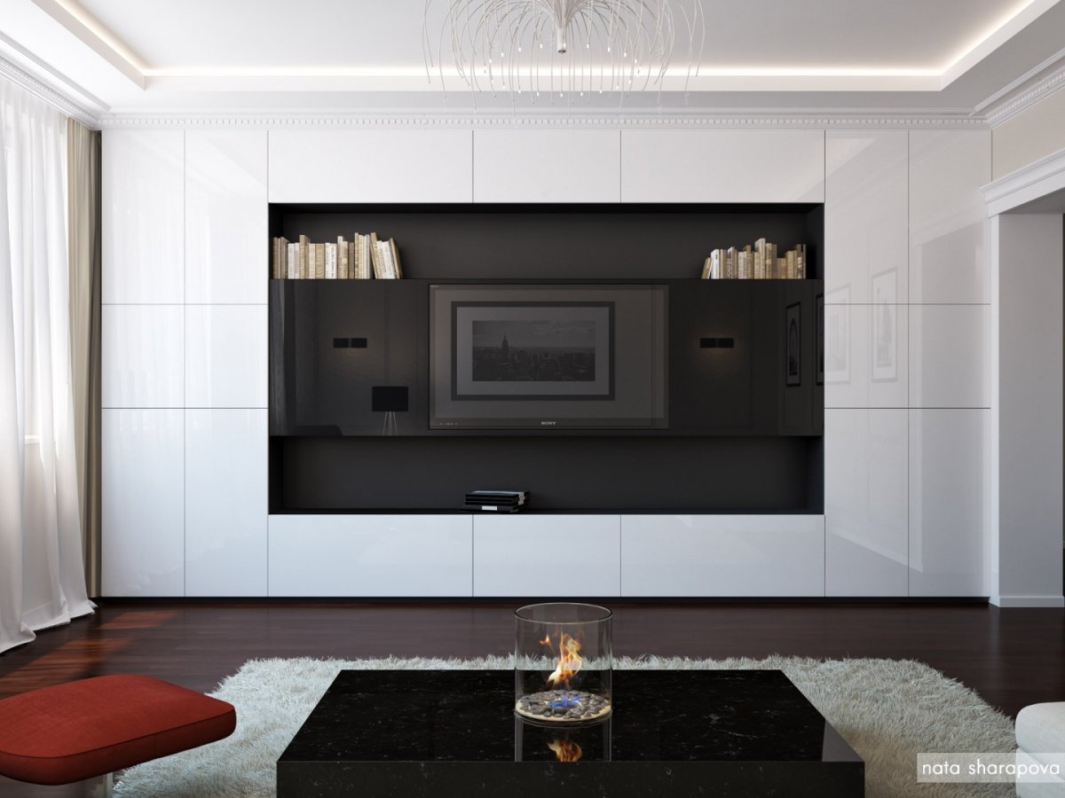 Встроенные стенки для гостиной