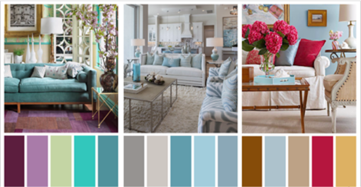 Сочетание цветов в интерьере таблица