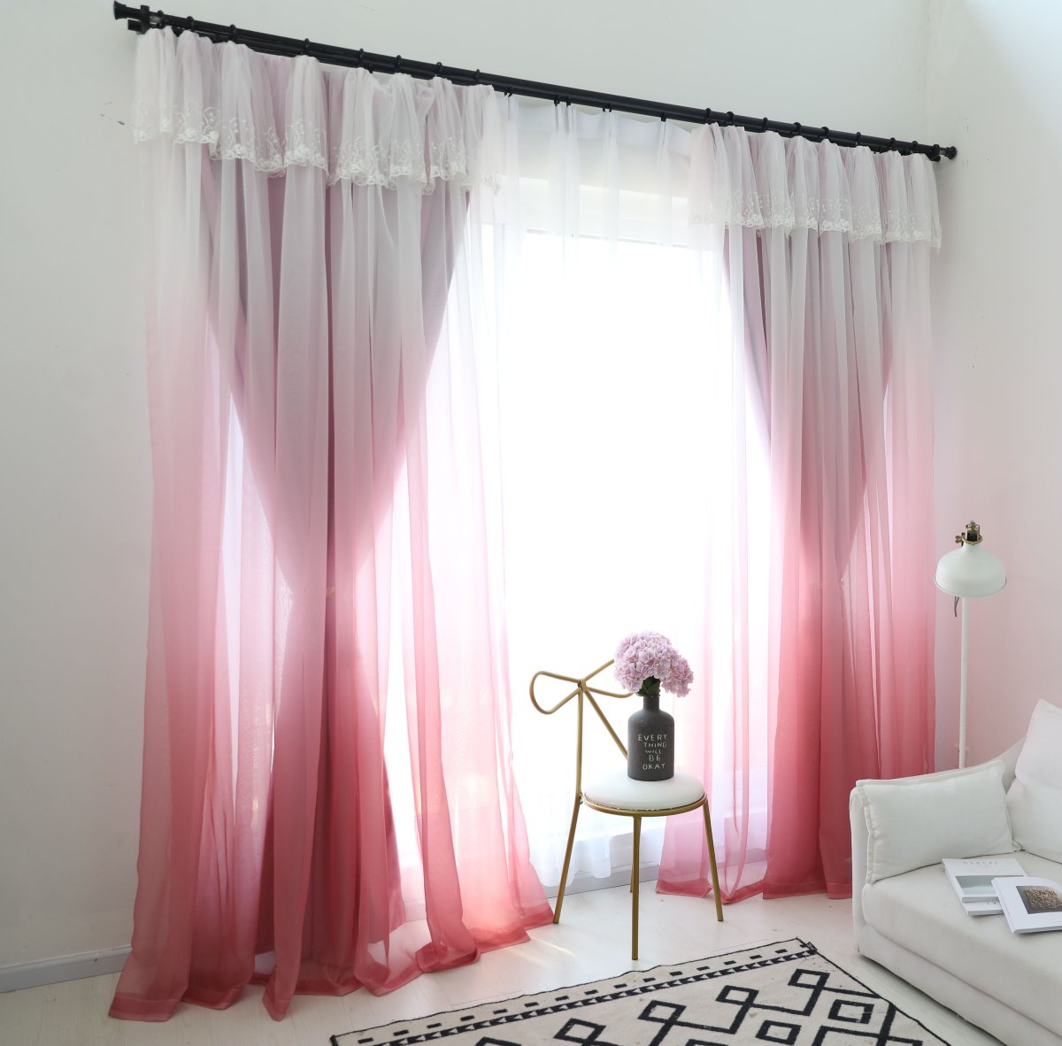 Тюль в гостиную градиент