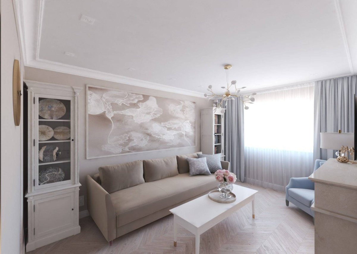 Гостиная Неоклассика 35м2