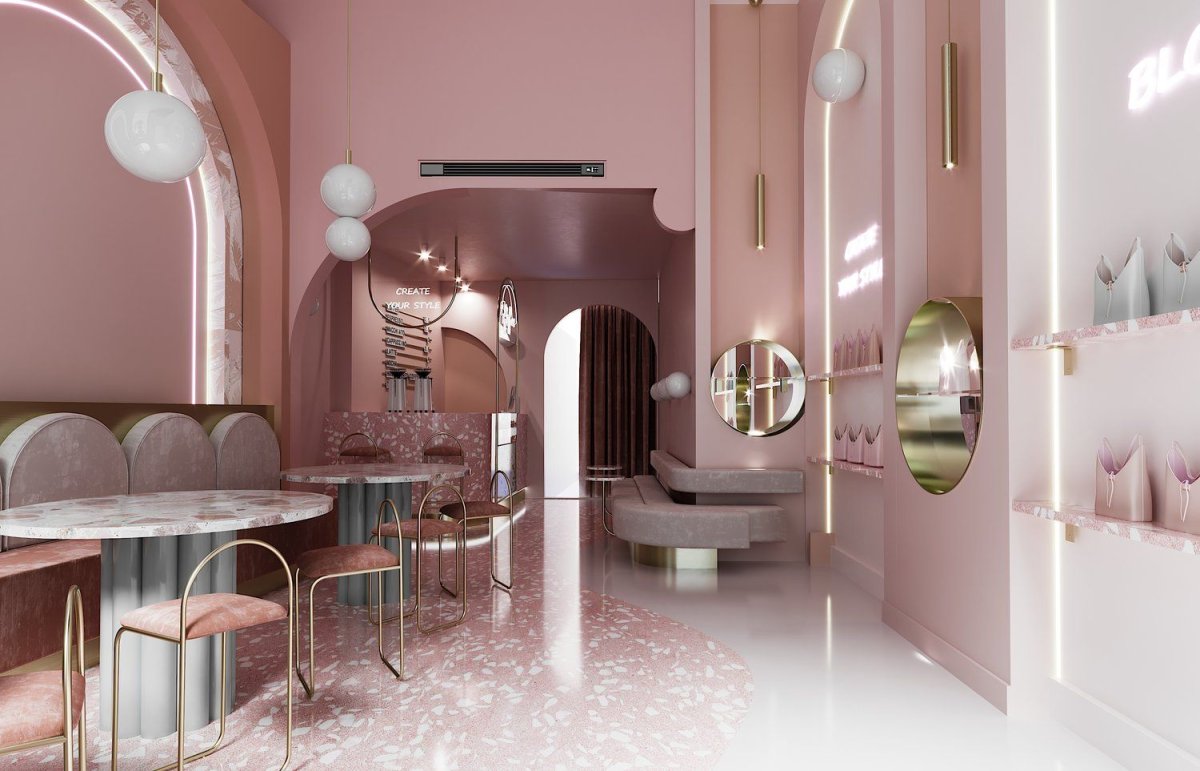 Интерьеры магазинов пастельные