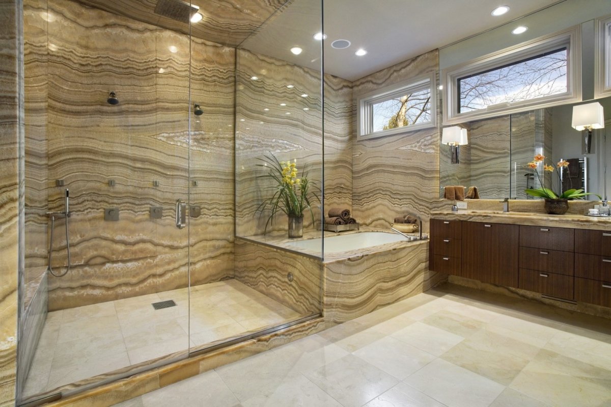 Ванна Оникс с деревом