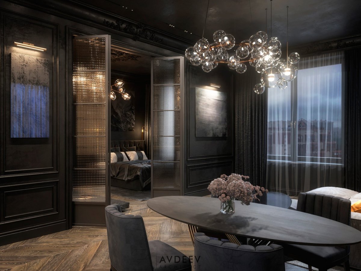 Интерьер в темном стиле