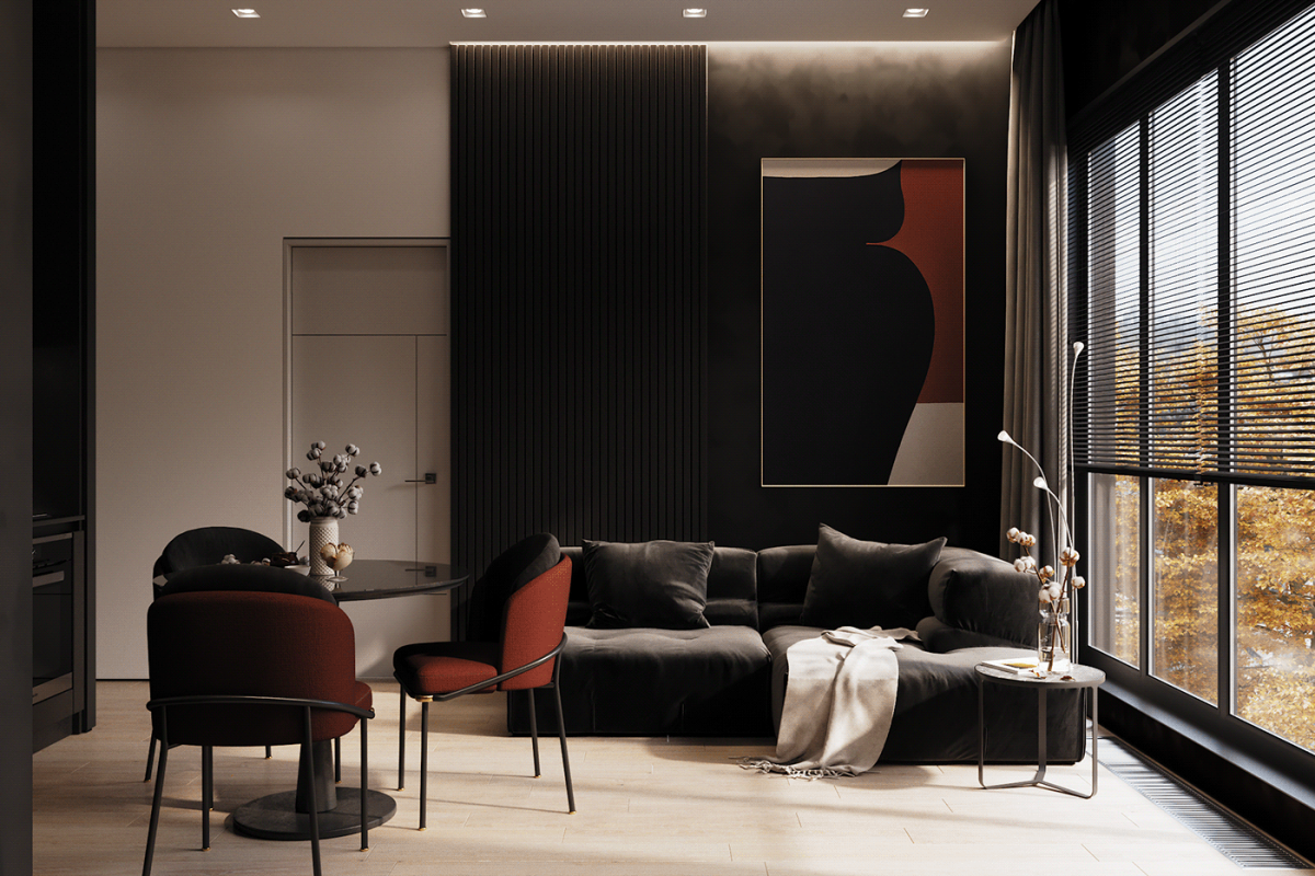 Интерьер в темных цветах