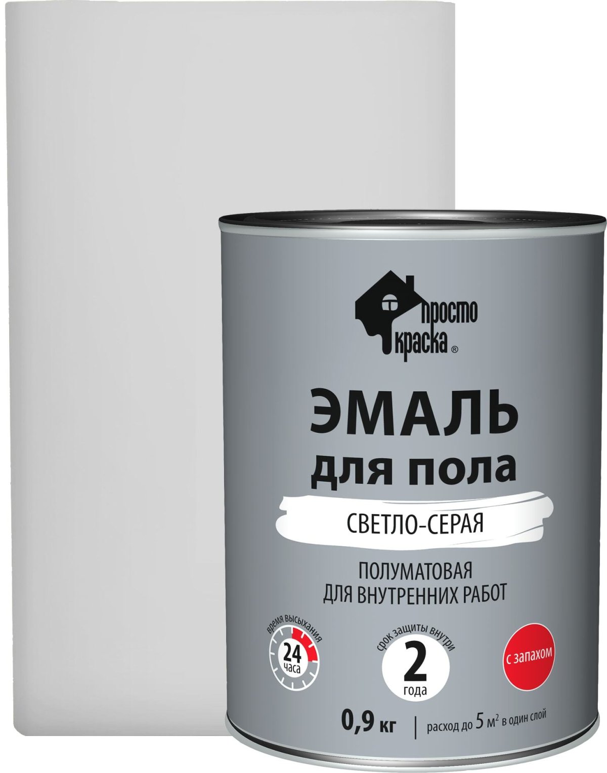 Эмаль для пола Простокраска цвет светло-серый 0.9 кг