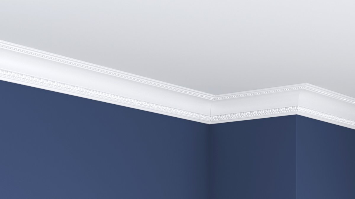 Плинтус потолочный 2м 92х92мм GP-18 В интерьере