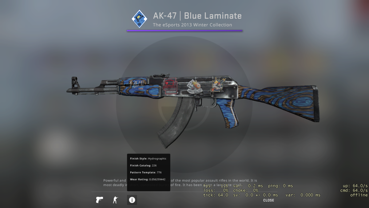 Синий ламинат CS go