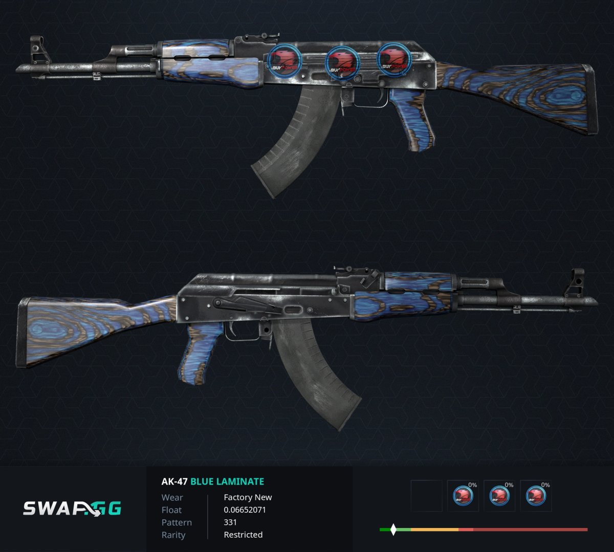 Крафт ак47 синий глянец