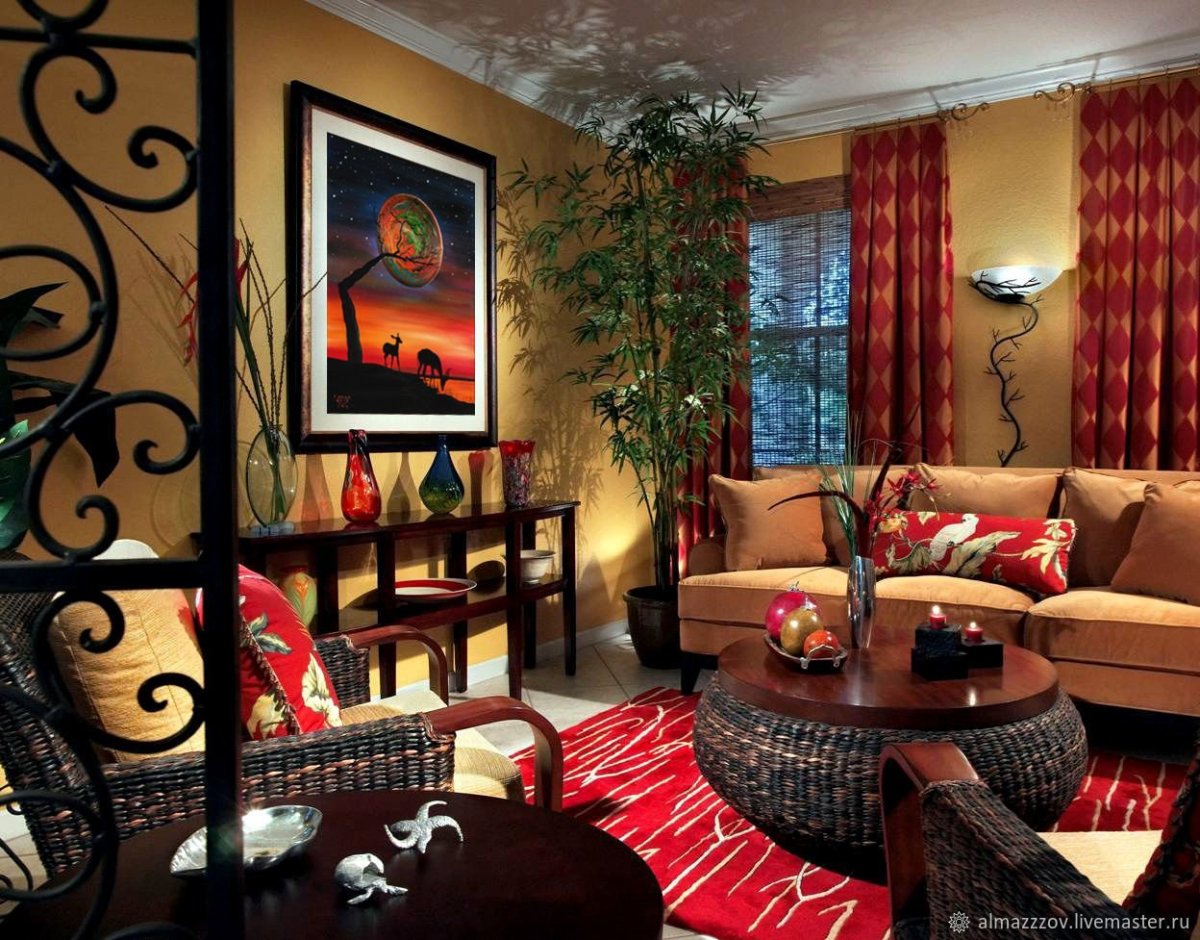 Красные акценты в интерьере