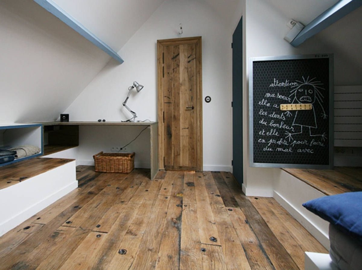 Пол под состаренное дерево в интерьере