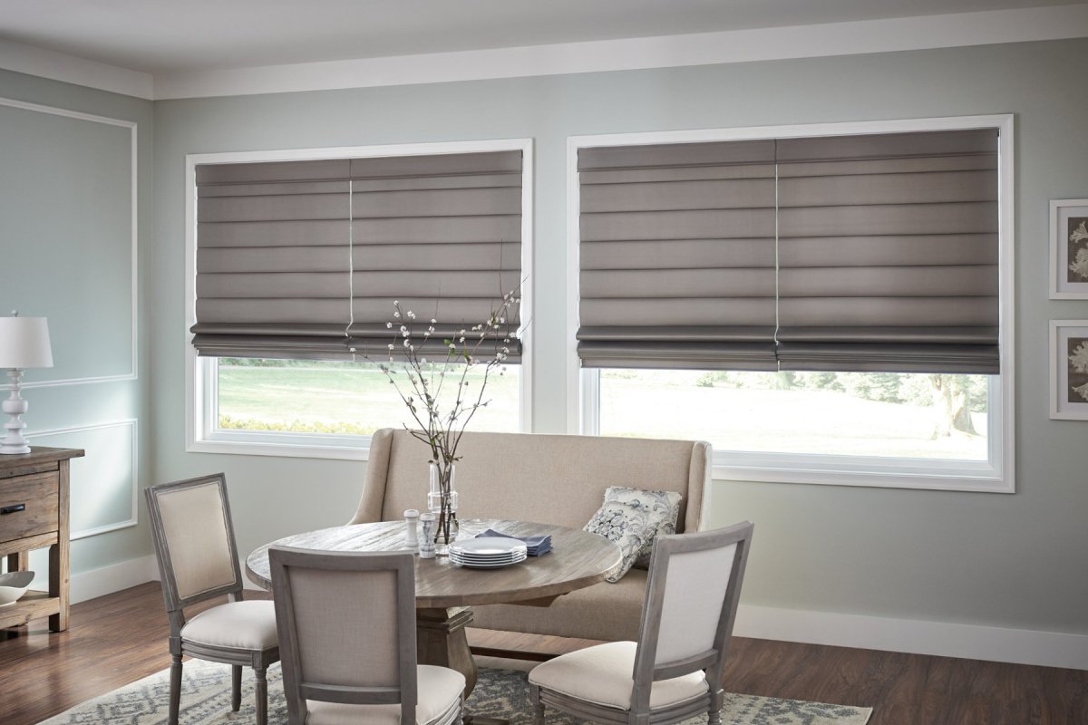 Римские шторы серые