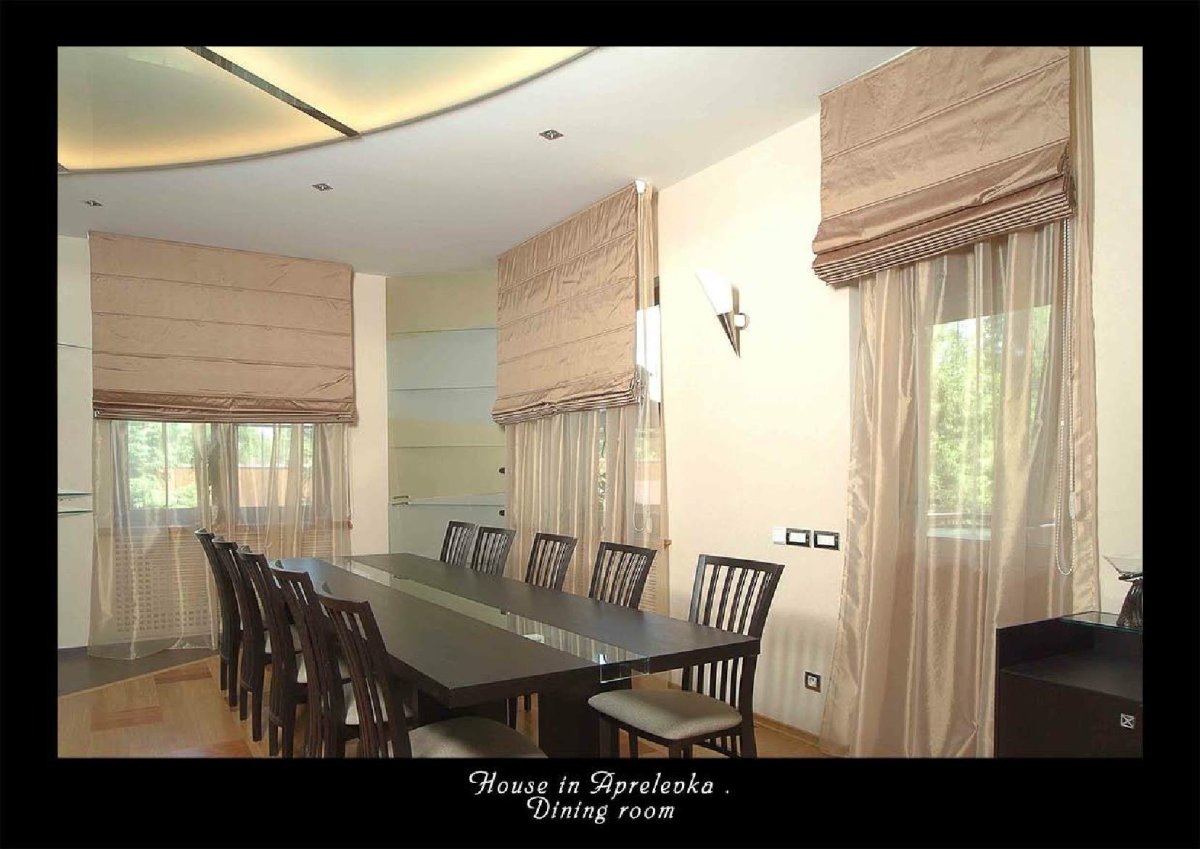 Римская штора в кухню гостиную