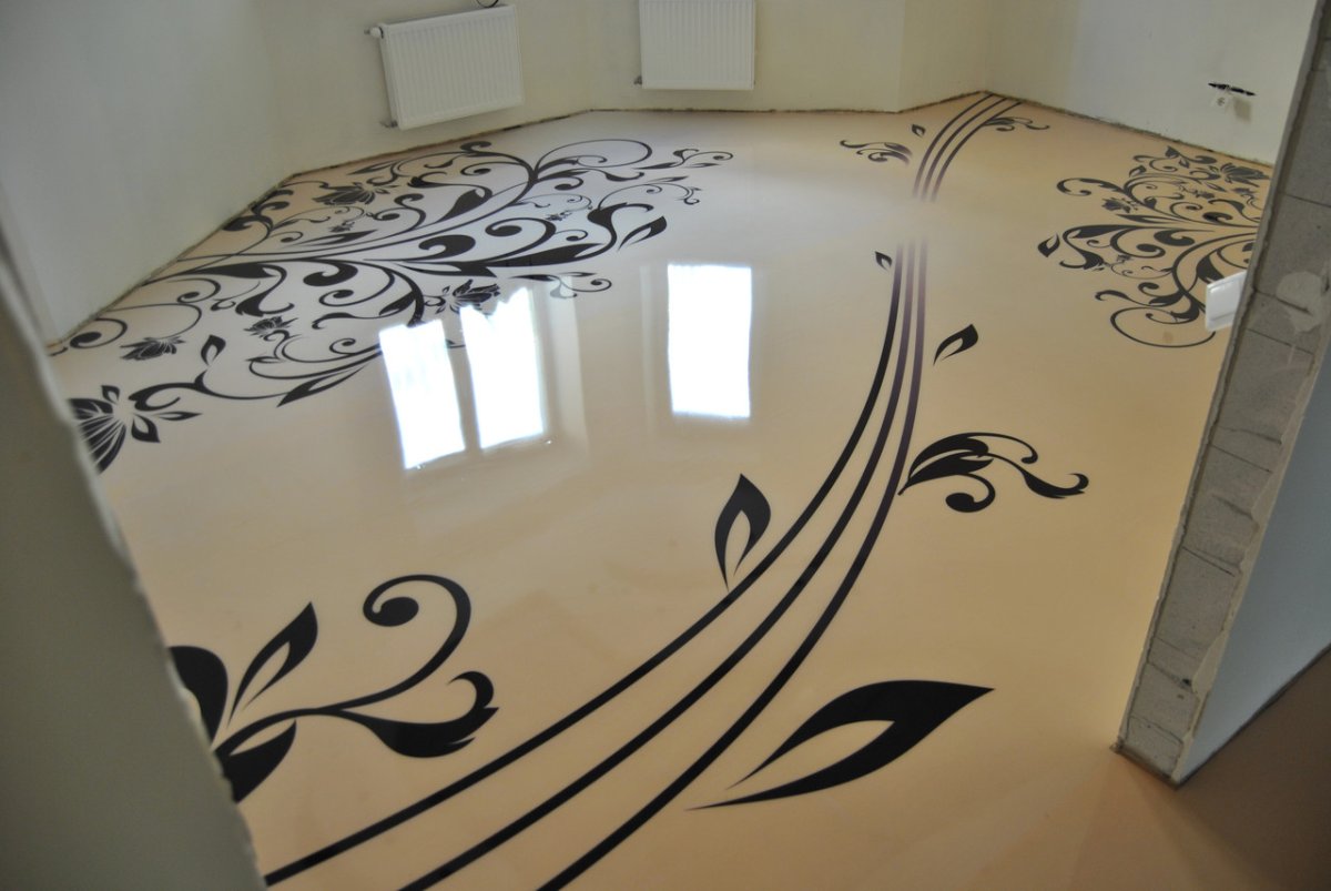 Наливной пол с узором своими руками