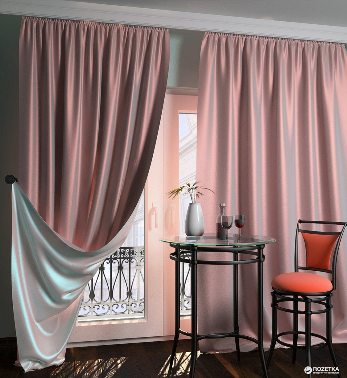 Шторы пыльно розового цвета