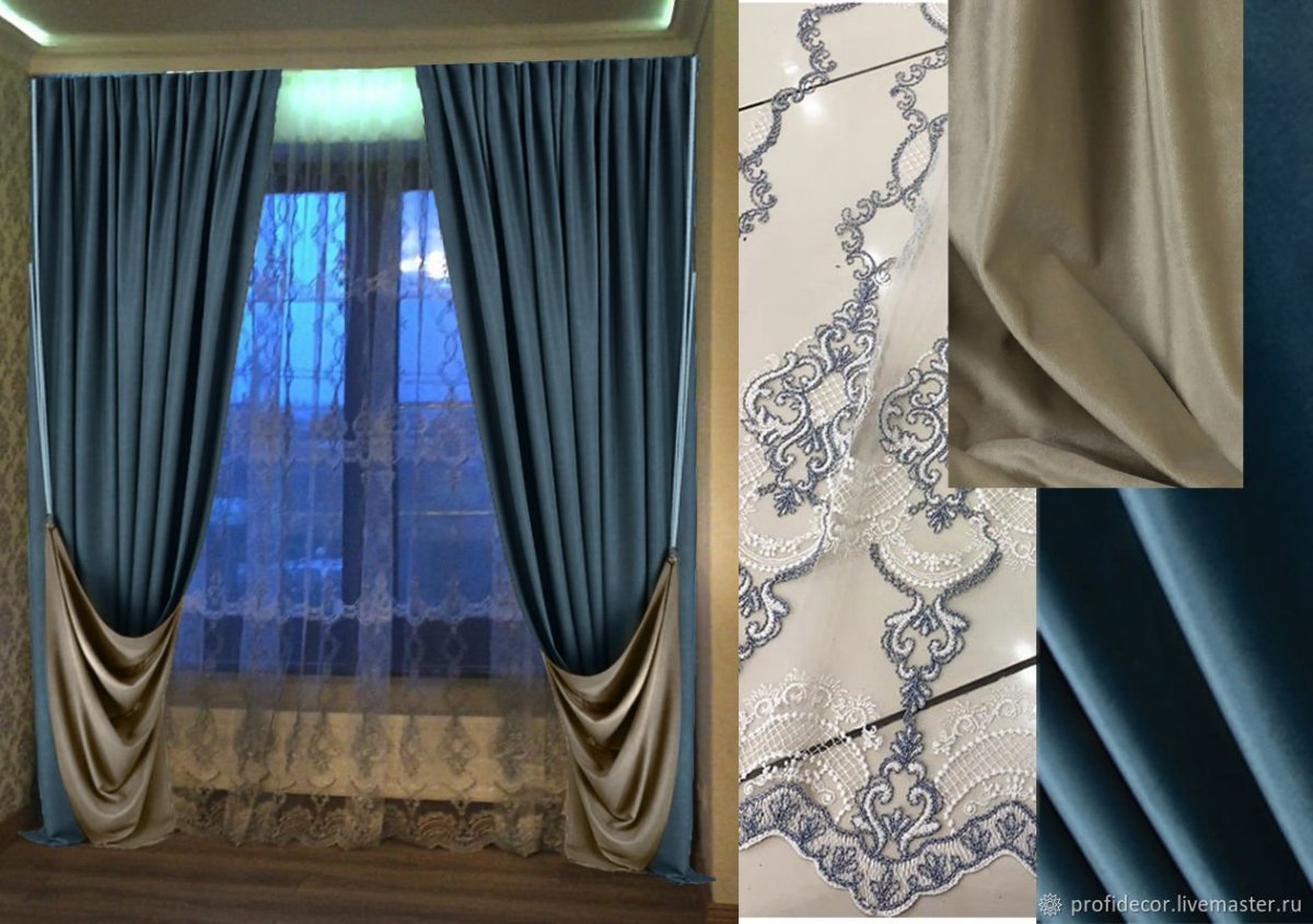 Шторы Верди морская волна