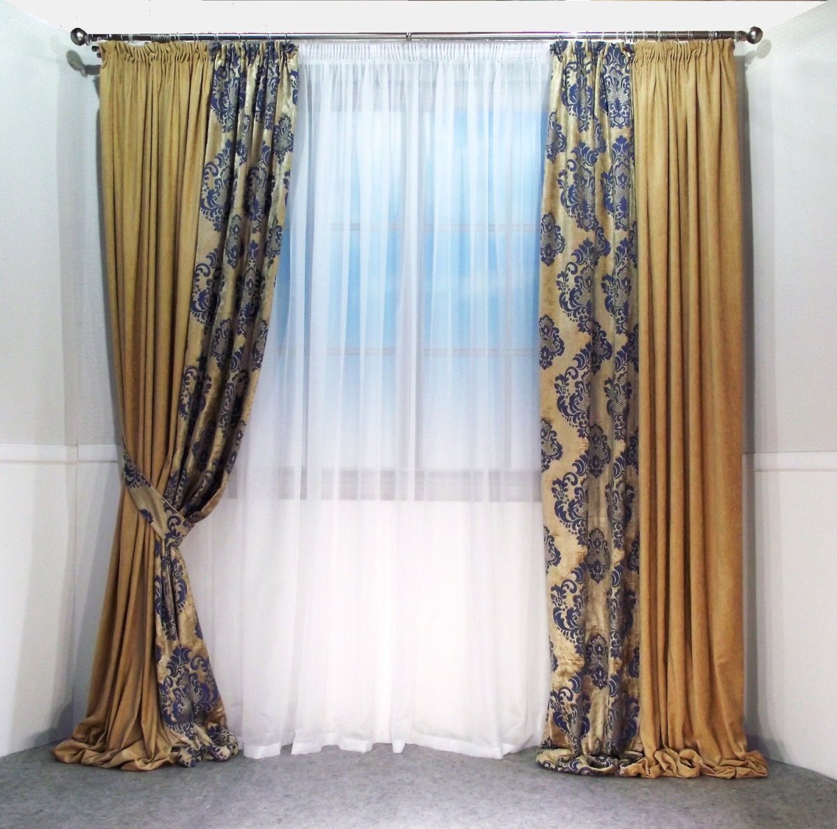 Портьеры из 2 тканей