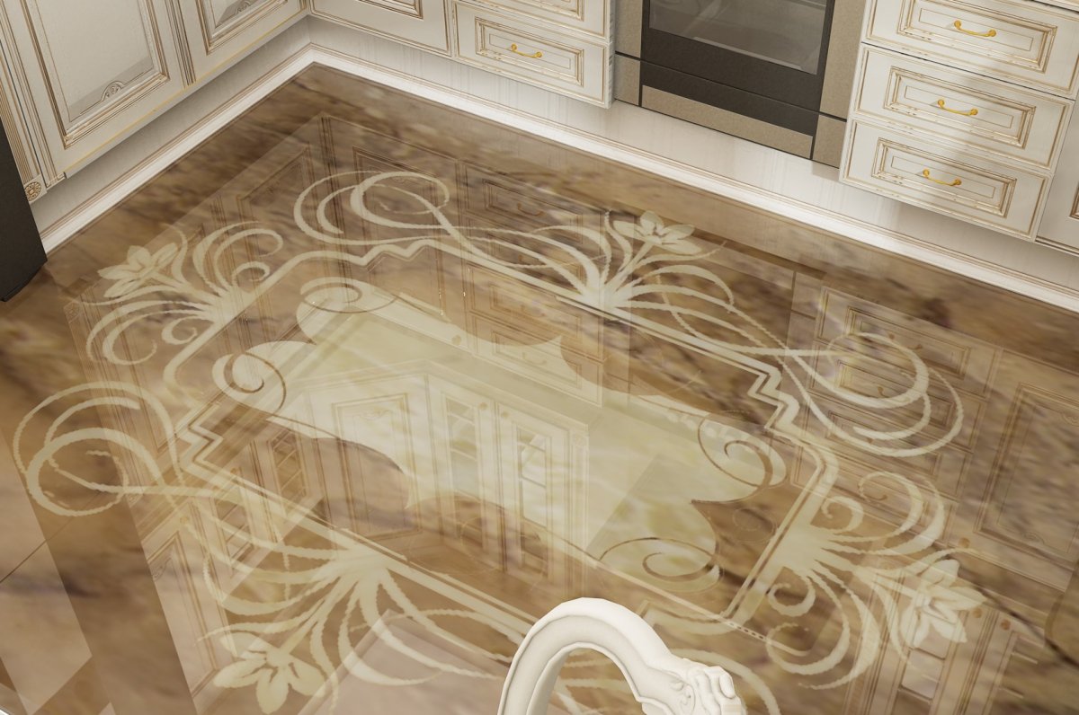 Линолеум под плитку с 3д эффектом