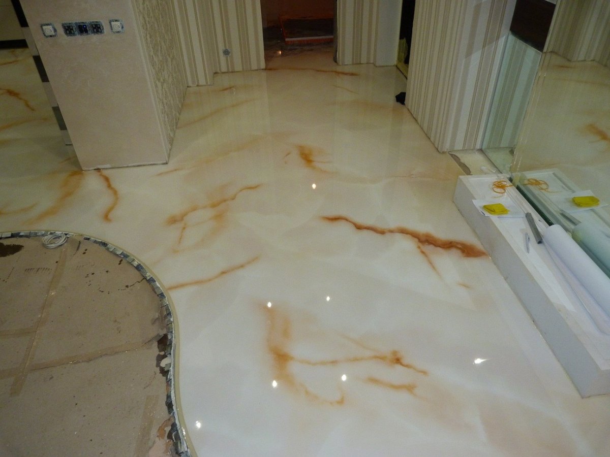 Мраморный пол из эпоксидной смолы