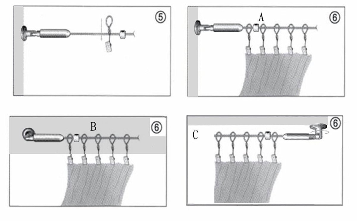 Монтаж струны для штор