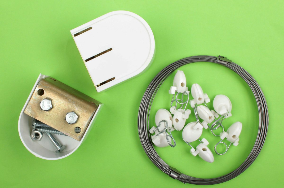 Карниз струна 10м. Крючок металл ксм10