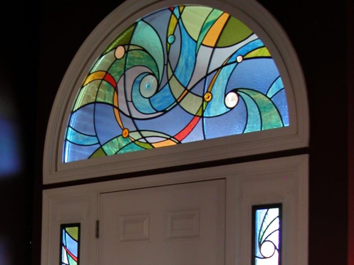 Тиффани витраж арочного окна