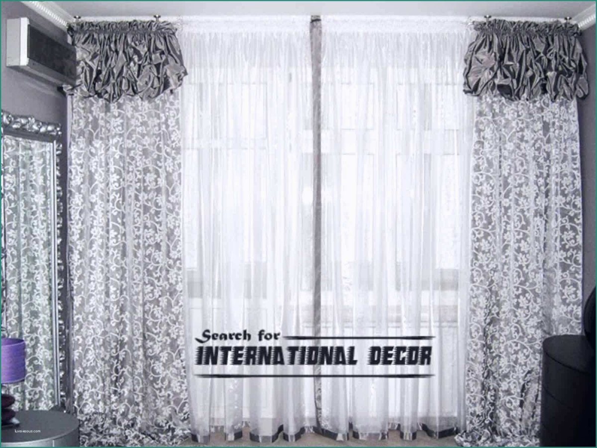 Серая штора с тюлью в зал