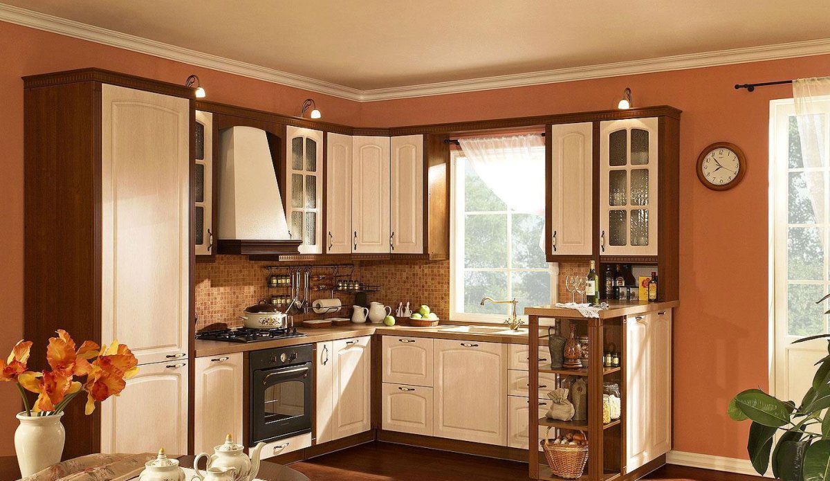 Кухонный гарнитур угловой с окном