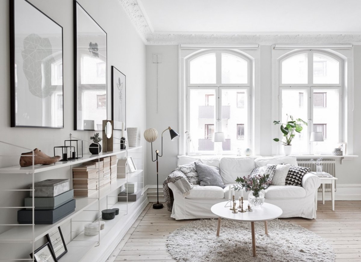 Белый Скандинавский интерьер