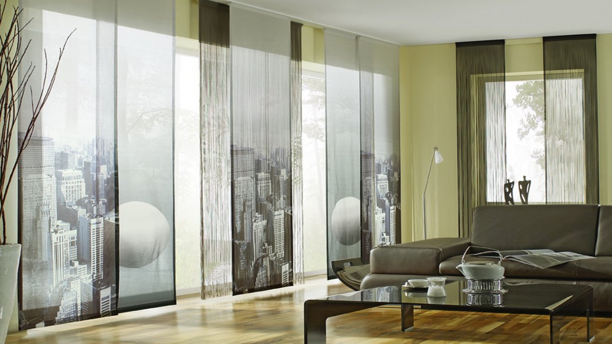 Японские шторы в оконный проем