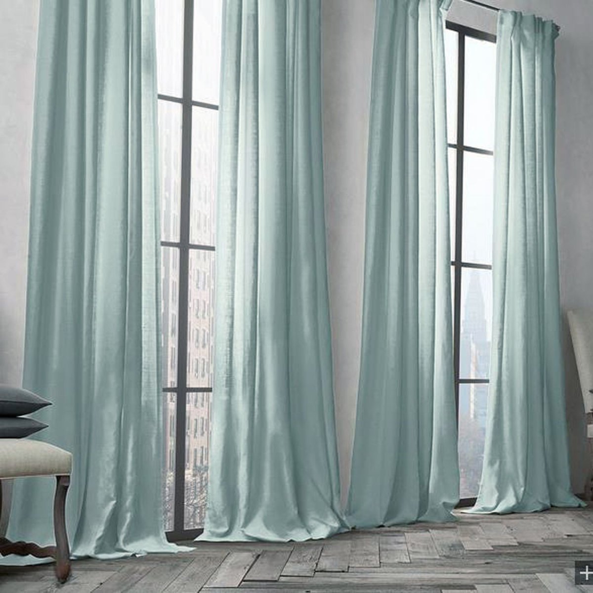 Белые льняные шторы