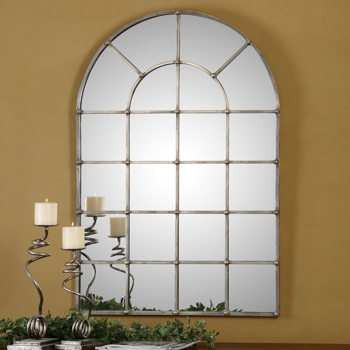 Зеркало arched Windowpane Palladian Mirror