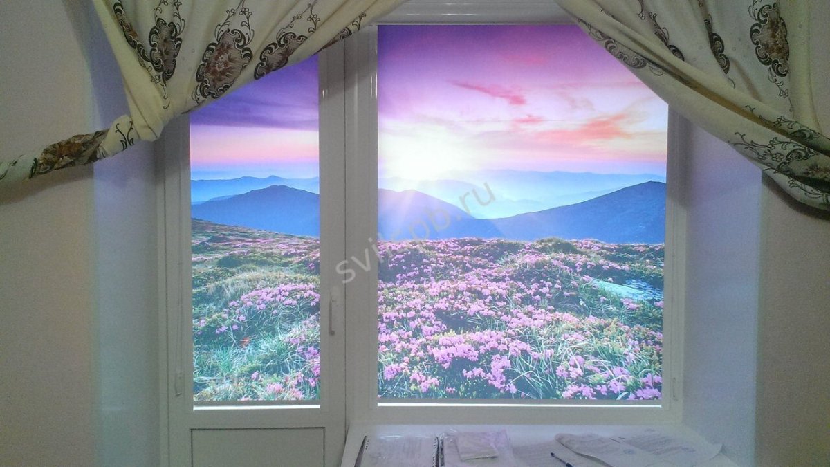 Рулонные шторы с фотопечатью горы