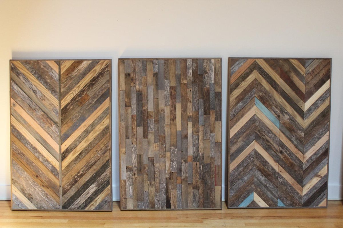 Панно из старого паркета