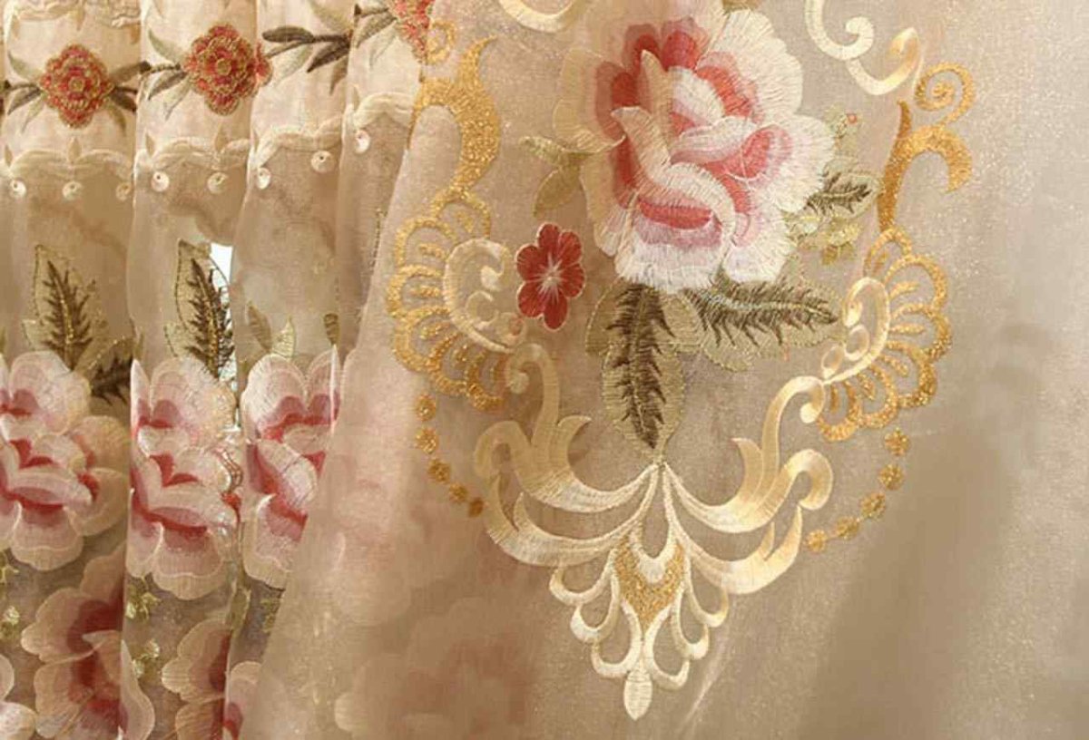 Тюль вышивка